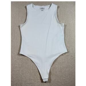 Aritzia Babaton Contour Women XL White Sleeveless Stretch Fitted Bodysuit Basics